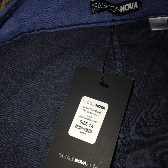 NWT super high waist denim skinnies 1x - Picture 7 of 7